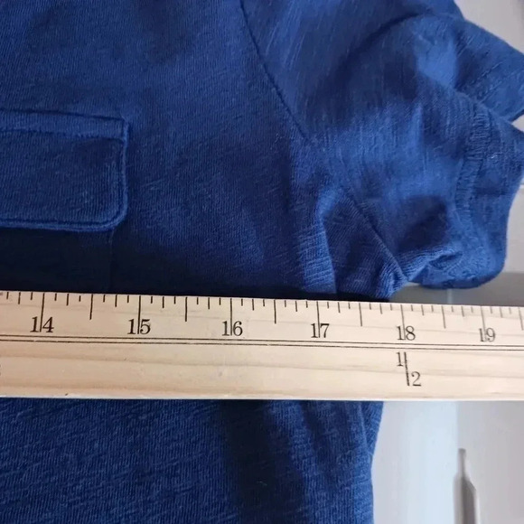 Karen Scott pocketed short sleeve blouse mediebal blue size PM - Picture 6 of 6